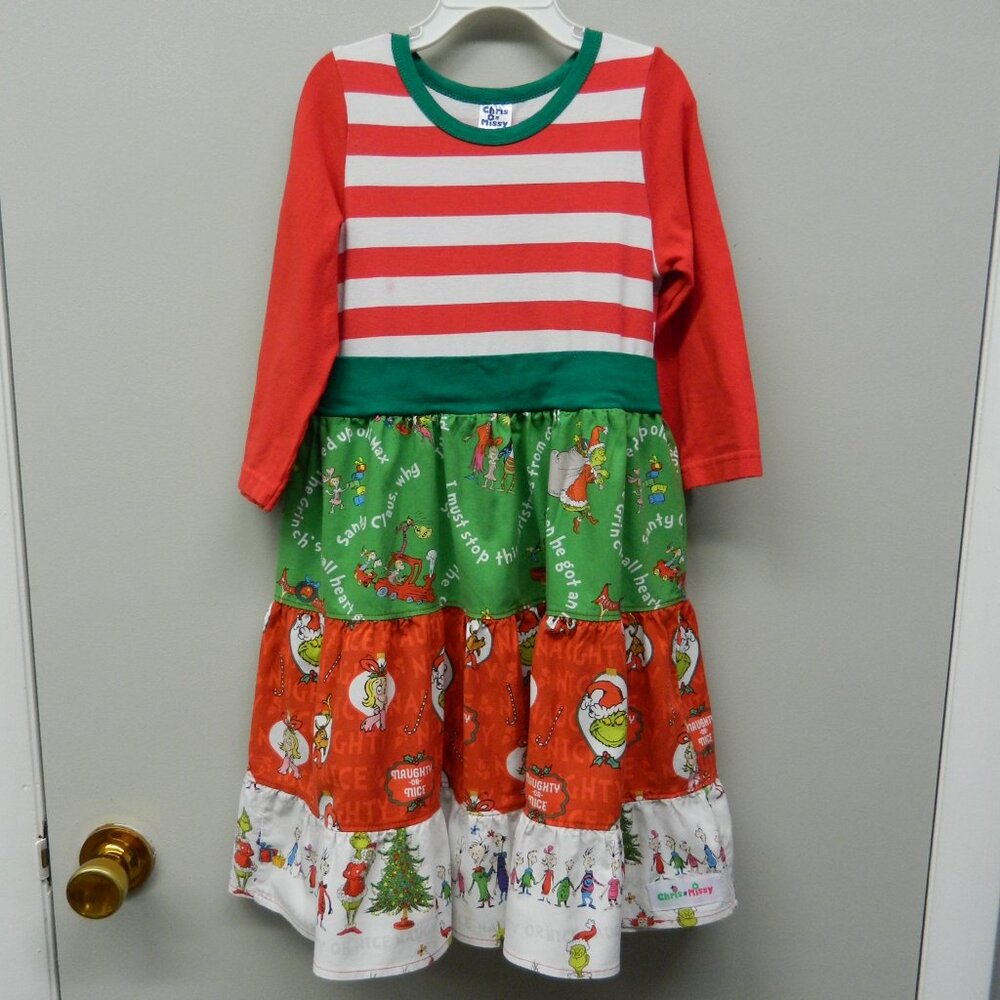 Girls size 8 The Grinch Christmas Dress Chris n Missy